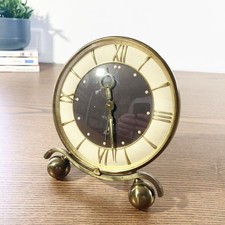 Réveil ancien JAZ doré Design - Horloge française années 50