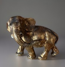 ANCIEN ÉLÉPHANT DE VIENNE BRONZE CHRYSÉLÉPHANTINE BRONZE DORÉ (seulement) à r...