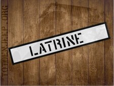 PANNEAU BOIS CAMPEMENT US 60X10CM LATRINE  .. jeep willys ww2