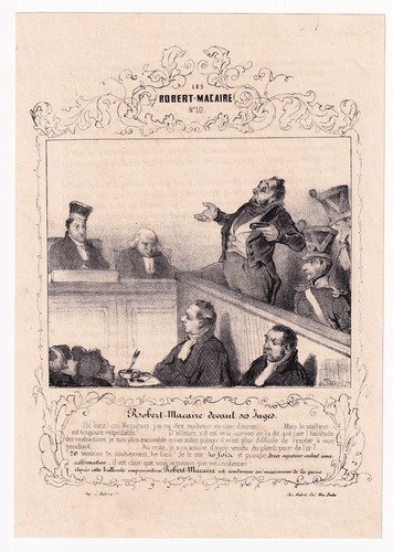 Lithographie xixe tribunal - lithographie,