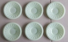 Lot 6 anciennes soucoupes en opaline verte