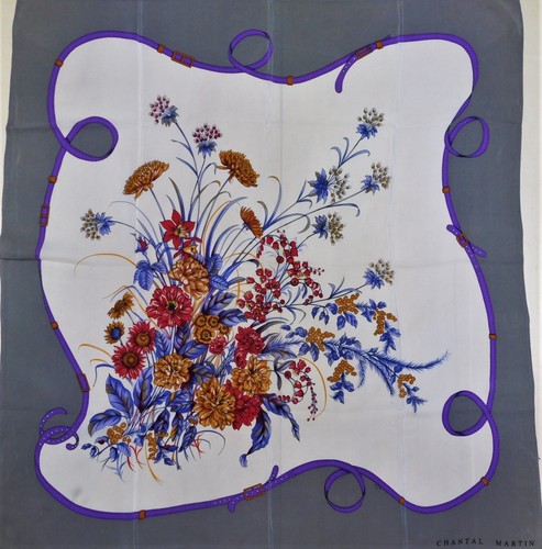 Foulard vintage 100 soie - vintage, en
