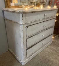 Commode patiné blanche ancien - patiné,