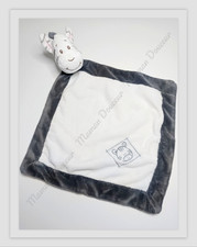 Doudou Plat Zèbre Blanc Rayé
