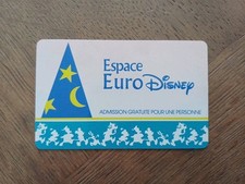 pass ESPACE Euro Disney Disneyland ADMISSION GRATUITE 1 personne dos SANS n° TTB