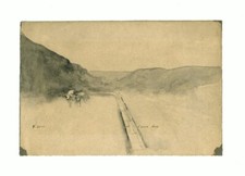 Firmin JAVEL (1842-1921) -  Dessin original ancien au lavis