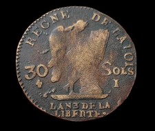 Louis XVI, Constitution - 30 Sols au Génie - 1791 I Limoges, Faux D'époque 