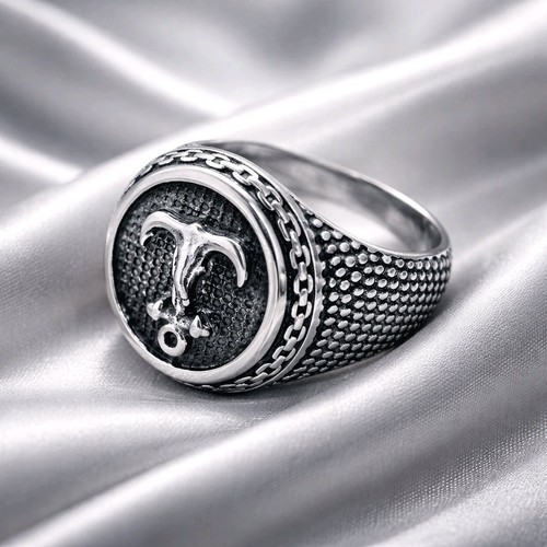 Bague sygnet chunky argent - en,