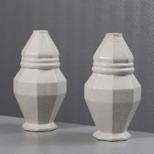 Paire vases faïence - de, de