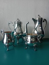 service à café / thé CHRISTOFLE modèle Pompadour métal argenté .