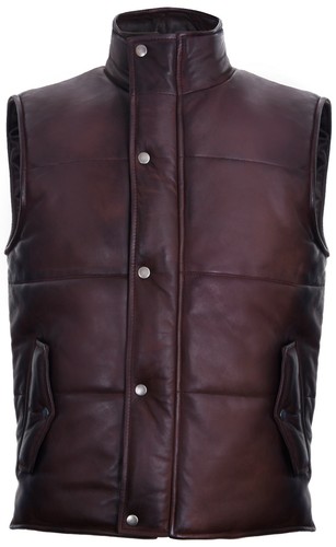 Gilet sans manches cuir - gilet, en