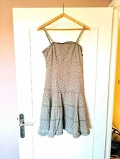 Robe coton taupe Lola Espeleta bretelles spaghetti taille 36/38 (S)