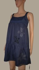 * ONE STEP *- Robe bleu 100% soie Taille 36