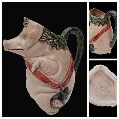 Pichet cochon jambon - pichet, barbotine