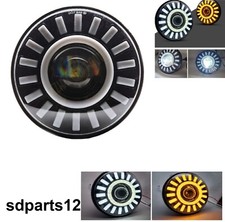 Phare Avant LED Rond 32W Bi-LED 7" Feu de Route Croisement Diurne DRL Moto 4x4