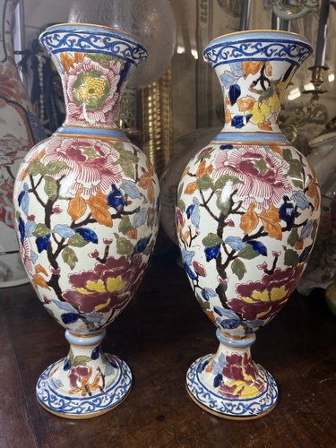 Paire vases balustre en - paire,