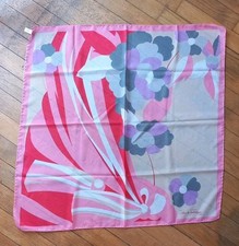 foulard carré scarf Jehan De Fabrègues   Italy Motif Fleur 