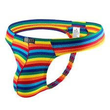 Hommes Sangle Arc-En-Ciel Couleur Jockstrap Dos Nu Slips Caleçons Gay /