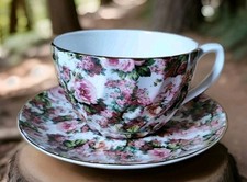 Tasse à Thé Windsor Bone China Porcelaine Anglaise Décor Roses
