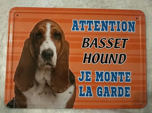 Plaque attention basset - plaque, hound