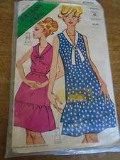  ANCIEN PATRON VINTAGE PATRON DE PARIS ROBE TULIPE COL NOUE T 42