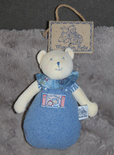 DOUDOU PELUCHE MOULIN ROTY LILA ET PATACHON OURS BLEU HOCHET 18 cm 100% neuf