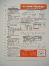 fiche technique RTA   CITROËN DYANE 6 35 ch moteur M 28