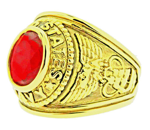 Marine rouge bague zircone - marine,
