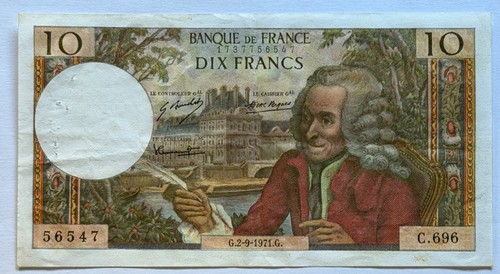 France billet francs - 10,