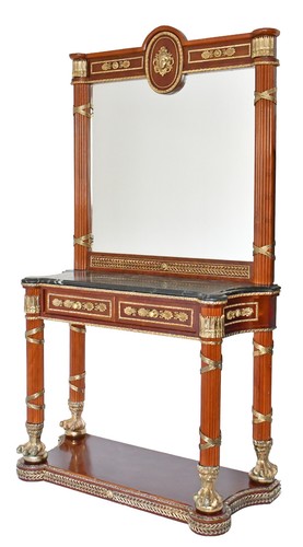 Console surmontée miroir - console, d'un