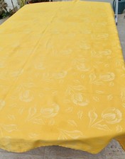 Nappe coton jaune Damassé 2m