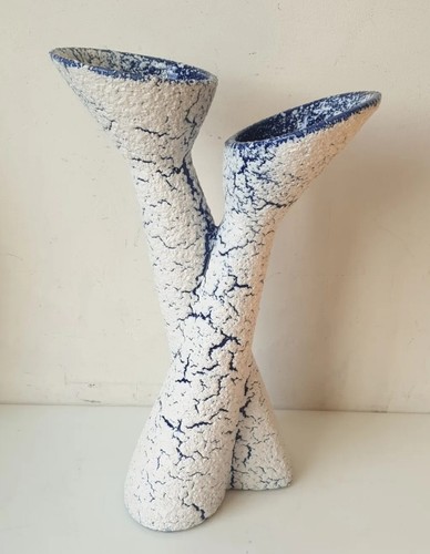 Vase double col grès neige - vase,