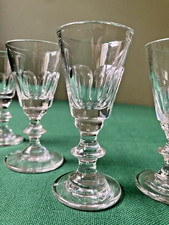 6 verres à liqueur en cristal Baccarat Côtes Plates à Pans coupés - H : 9,1 cm