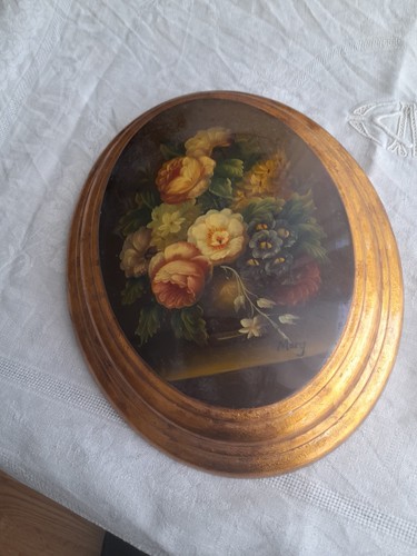 Cadre ovale fleurs - ovale, bombe