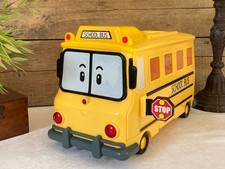 1025⚜️ Jouet Véhicule de Rangement Bus Jaune School Bus Robocar Longueur 30 Cm