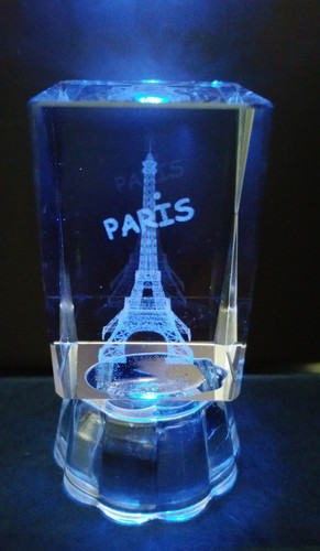 Cube cristal lumineux gravure - cube,