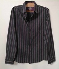 Chemise noire rayée violette coton regular T36 C Brand (4411035)