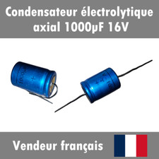 Condensateur chimique électrolytique vintage axial 1000 µF 16 V