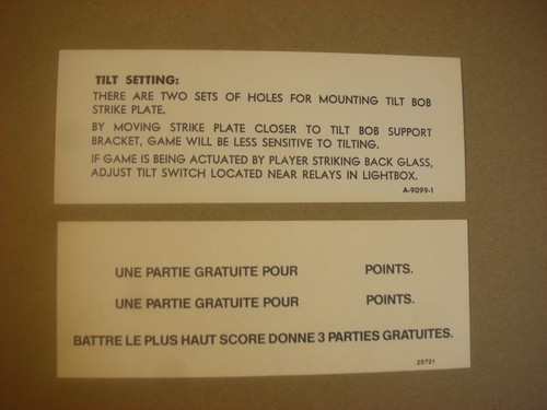 Flipper gottlieb étiquettes - flipper,