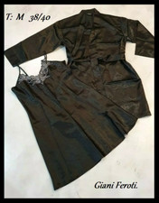 Ensemble peignoir et sa nuisette noir/blanc T: M 38/40