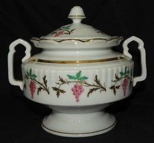 PORCELAINE DE PARIS XXème - Grand sucrier / Pot couvert (très bon état)