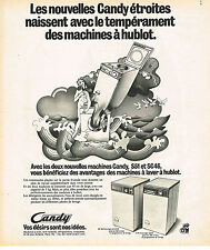 PUBLICITE ADVERTISING 054  1974  CANDY   machine à laver à hublot