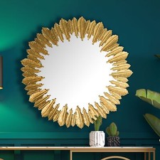 FineBuy Miroir Murale Plumes