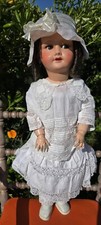 Antique Large 70cm SFBJ Paris Bisque Doll Sleep Eyes Composition Body 1920s