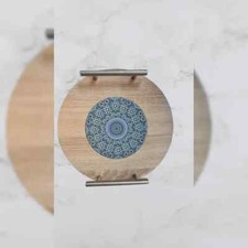 Plateau en bois décoré en