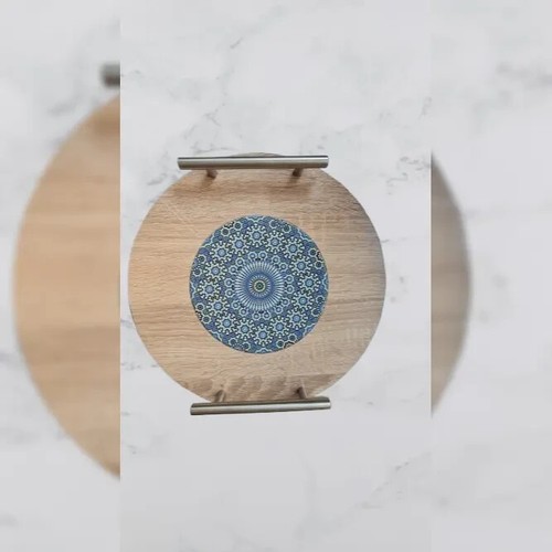 Plateau bois décoré - bois,