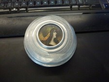 boite à poudre,crème pour femme art nouveau,alu,médaillon peint,D 105mm