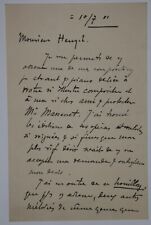 CHAUVET René - LETTRE AUTOGRAPHE SIGNÉE À Henri HEUGEL, BAYONNE 1901