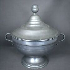 Ancienne soupière légumier en étain avec poinçon - Art de la table vintage