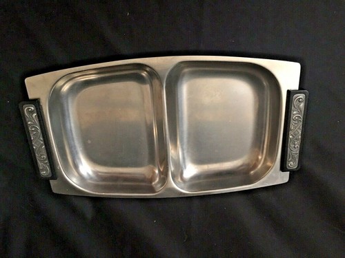 Vintage serving tray stainless - vintage,